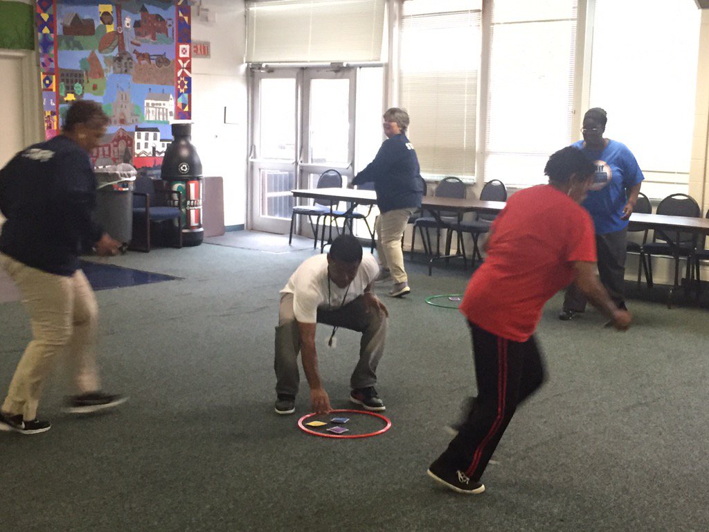 DrKOPhillips's tweet photo. Community Ed staff instructed by Teresa & Lisa learn new phys-ed games to keep kids fit! #GraduateDurham https://t.co/foMhsKdcky