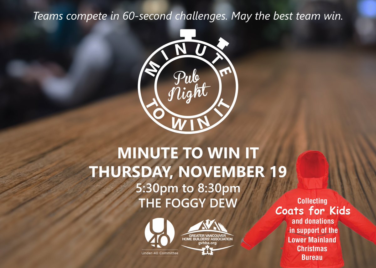 HavanOfficial's tweet photo. The @GVHBAu40 Minute To Win It is on Nov 19! Currently seeking sponsors for this games night &amp; Coats for Kids event! https://t.co/Nuti1dLD8L