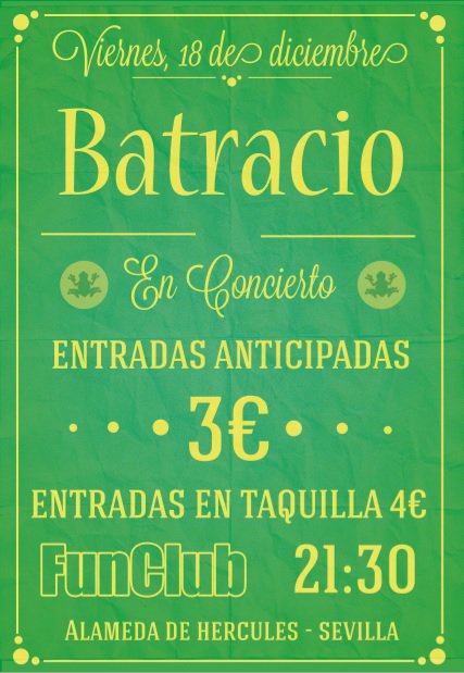BatracioSVQ's tweet photo. Vamos anunciando nuestra próxima fecha! Para despedir el año... BATRACIO!!! Repetimos en FunClub el 18 de diciembre! https://t.co/2F8XBgFf58