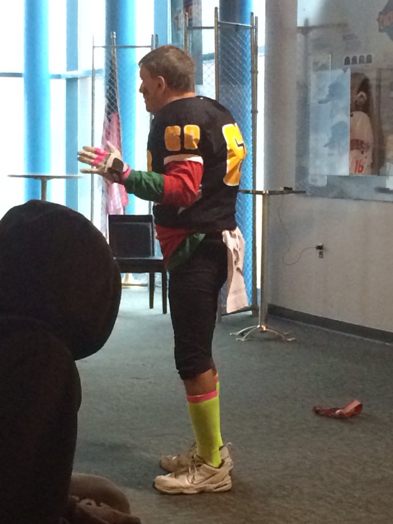 CoachWoods's tweet image. Coach Terry Shea addressing our uniform policy in the FXFL. No better way to get the point across @FootballScoop