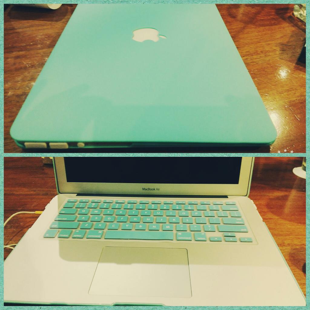 joli_bebe_'s tweet photo. yay~ finally! new outfit for macky! ^^ #pearlaqua #macbookair #macbookcase #dustplugs #keyboardprotector https://t.co/zn3gJrr1Wh