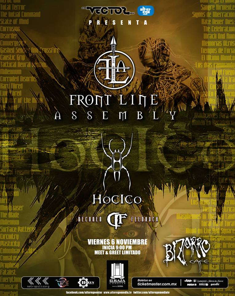 RevistaCvlt's tweet photo. Electro Dark e Industrial
FRONT LINE ASSEMBLY + DECODED FEEDBACK + HOCICO
6 nov 2015
Plaza Condesa
Ciudad de México https://t.co/XVHZbSV57P
