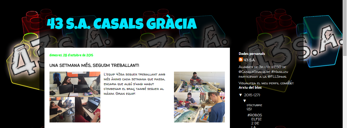 43_casalsgracia's tweet photo. Hem actualitzat el blog amb les últimes novetats!  https://t.co/4lcx34RBg0  @FLLSpain @UVic_UST @43_casalsgracia https://t.co/zysIIj4BMx