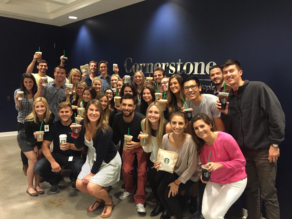 KelseyMcClory's tweet photo. There is no better way to start a morning at @CornerstoneInc than with a @Starbucks #starbuckscoffee https://t.co/RpvFk42aZA