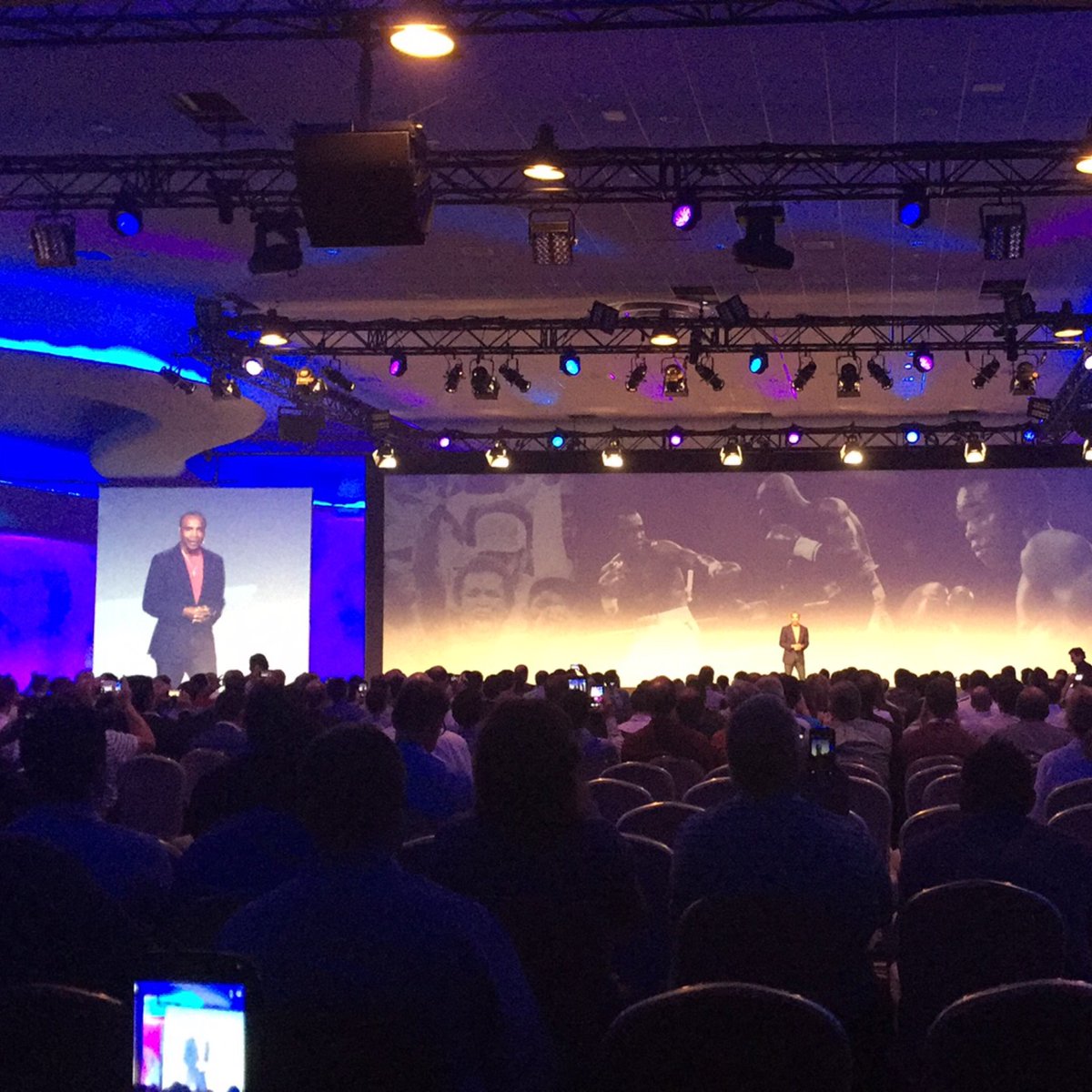 chuckm3's tweet photo. @obs_global at #GFORCE15 listening to keynote speaker; Sugar Ray LEONARD,  this has been a marvelous conference https://t.co/yzwYbAeM7m
