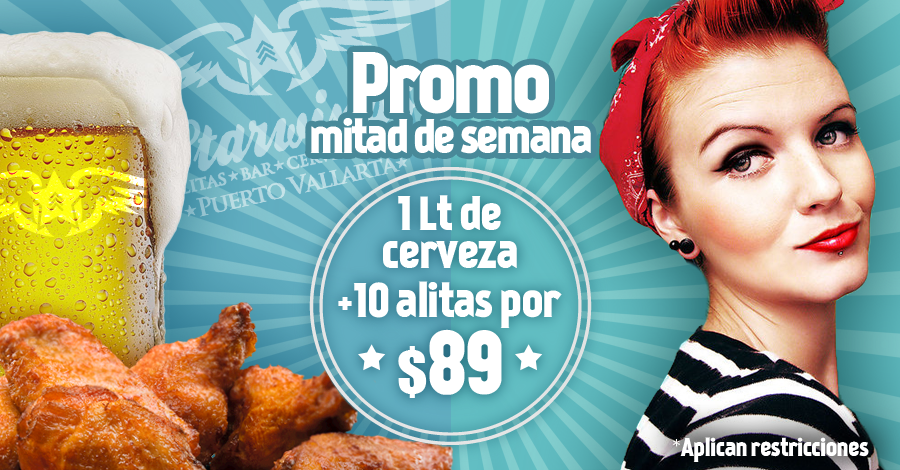 StarwingsPV's tweet photo. Hoy ven por 1litro de cerveza de barril y 10 alitas por solo $89 https://t.co/FLjFMZI9kc