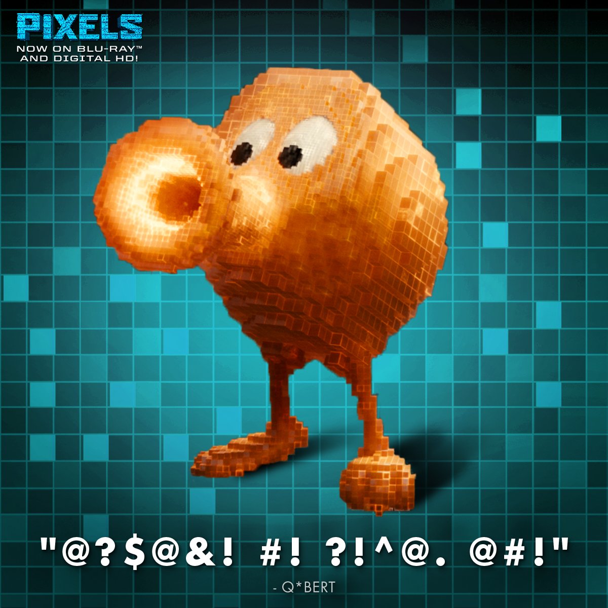 PixelsMovie's tweet image. Q*bert thought #PixlesMovie was a SYMBOLic masterpiece. sonypictur.es/mDMvEl