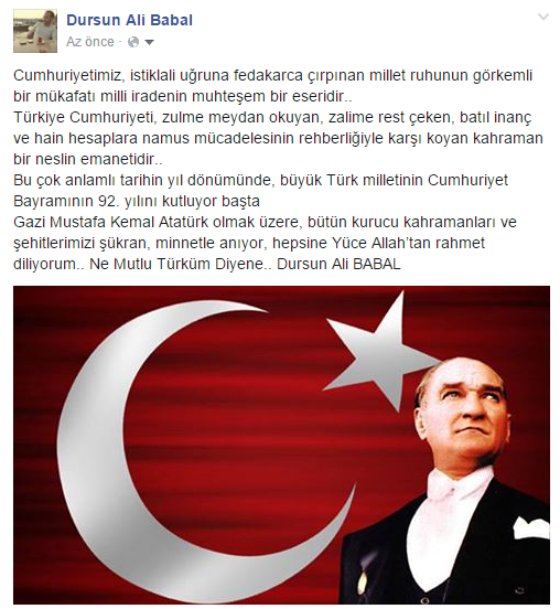 dursunalibabal's tweet photo. Cumhuriyet Bayramımızın 92. Yılı Kutlu Olsun.. #CumhuriyetBayramı #29Ekim #FikriMücadele #KorkmaMilletiminİstiklal https://t.co/foElfHfLyl