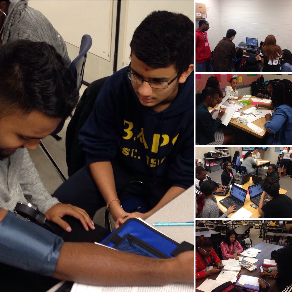 ShilohGenerals's tweet photo. Collaborative learning at SHS-taking blood pressure, filming news, working in stations #gcpslearningspaces #shilohhs https://t.co/Lh9uPc383f