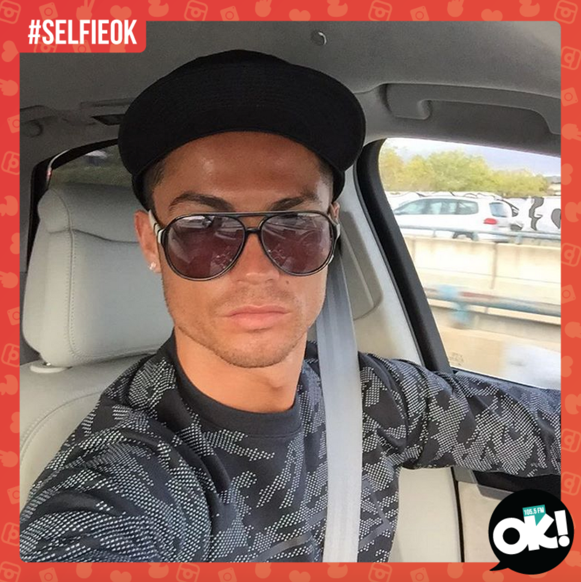 OK1055FM's tweet photo. #SelfieOK Hoy es miércoles de selfie, y Cristiano Ronaldo inició así el día ¡Envíanos el tuyo y pedimos tu cancion! https://t.co/zOHsqUZ1gr