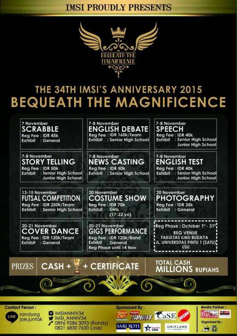 #EventUSU The 34th IMSI's Anniversary 2015| 7-21 Nov | Ayo ikuti rangkaian acaranya <a href="/IMSI_anniv34/">IMSI_anniv34</a>
