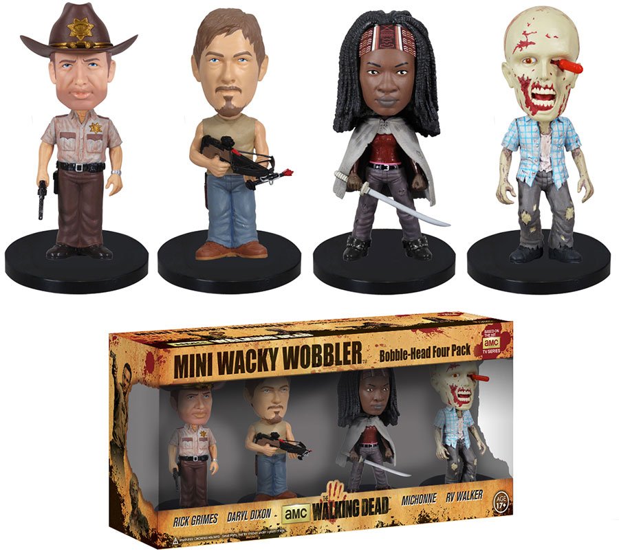 OriginalFunko's tweet photo. RT &amp; follow @OriginalFunko for a chance to win #TheWalkingDead mini Wobbler 4-pack! https://t.co/Ta6w9hvduH
