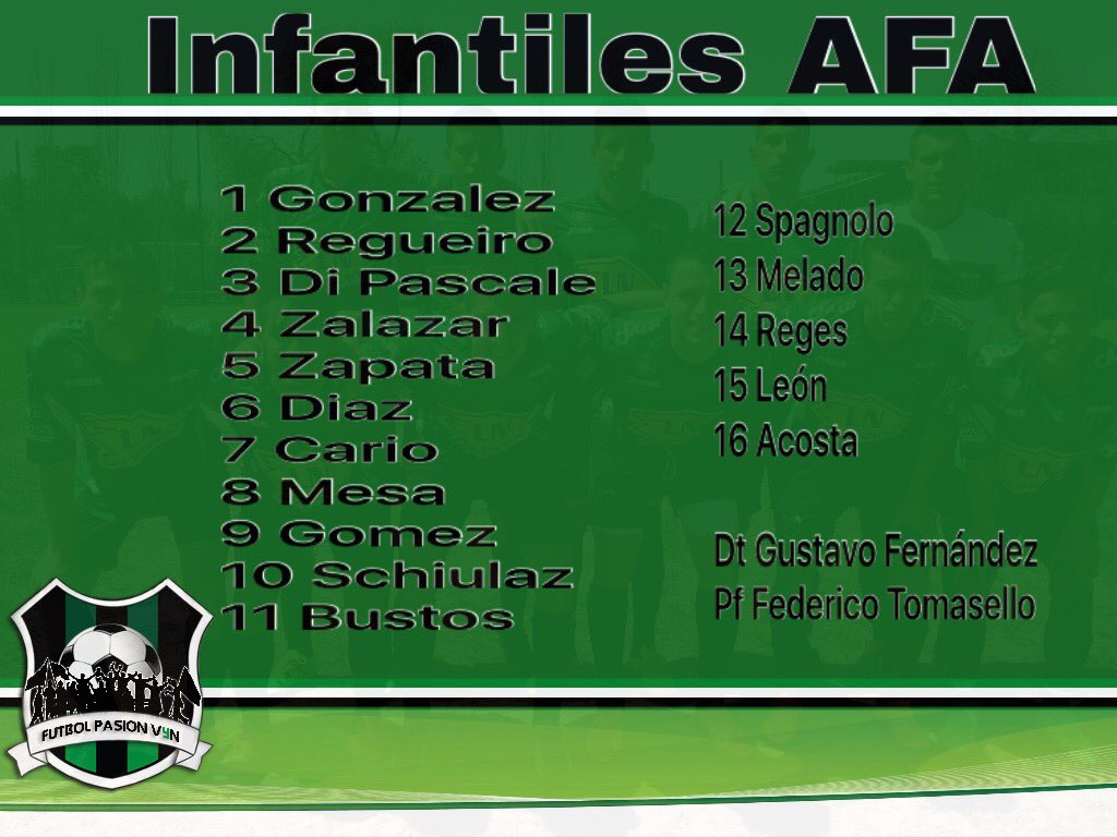 AVProduccionesA's tweet photo. #InfantilesAfa #Cat04 así sale #NuevaChicago para enfrentar a #Velez desde las 14:00hs https://t.co/CRy75aPx2m