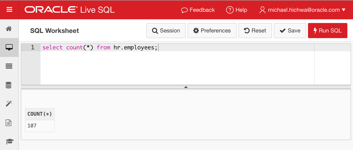 Why share static SQL when you can share Live SQL <a href="/oraclelivesql/">LiveSQL</a> livesql.oracle.com, free Oracle SQL prompt.