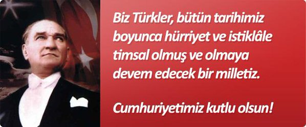 29 Ekim Cumhuriyet Bayramımız Kutlu Olsun!
#BirliktenCumhuriyetDoğar
RepublicOfTurkey 92YearsOld