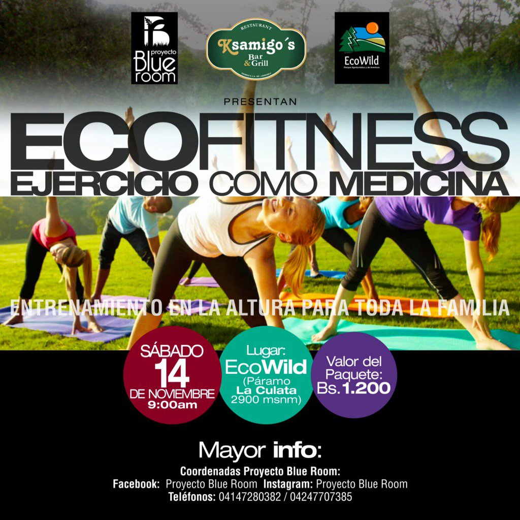 ksamigos's tweet photo. No te pierdas el Sábado 14 de Noviembre ECOFITNESS ejercicio como medicina en @Ecowildmerida @ksamigos #fitness https://t.co/7j6K5dos5n