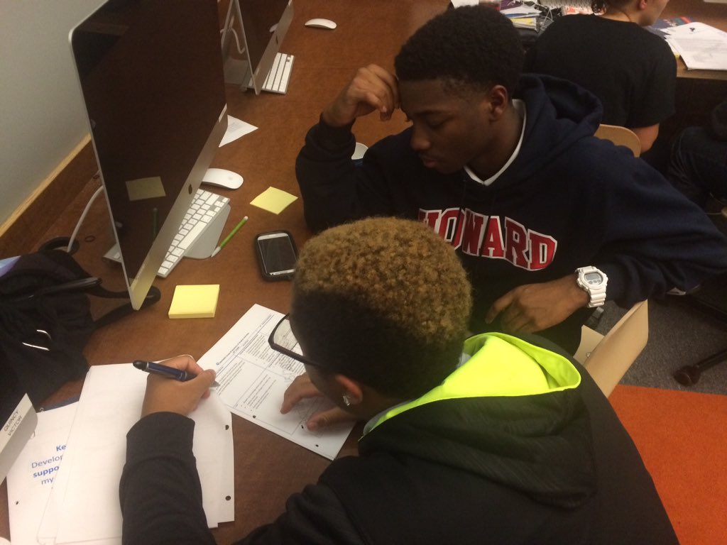 WAYMDesignTeam's tweet image. Giving feedback about the new @BaltCitySchools college guide tonight with College Readiness Director April Bell!