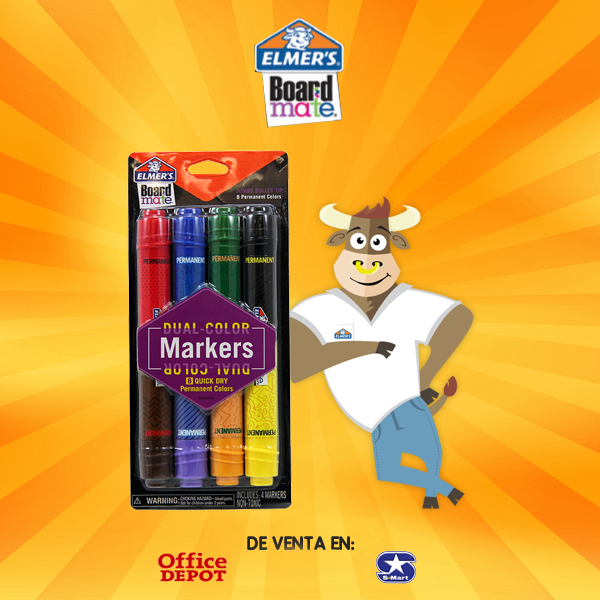 ElmersMexico's tweet photo. El compañero permanente que necesitas para plasmar ideas. ¡Marcadores Elmer's! De venta en Office Depot y S-Mart. https://t.co/4HWmJC4BSd