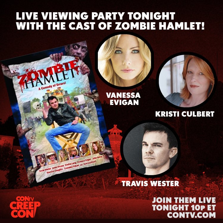 FANEXPOHQ's tweet photo. Join @CONtvchannel TONIGHT for their free movie watching party with the cast of Zombie Hamlet #CreepCon #SPN https://t.co/a2C9hLj2ER