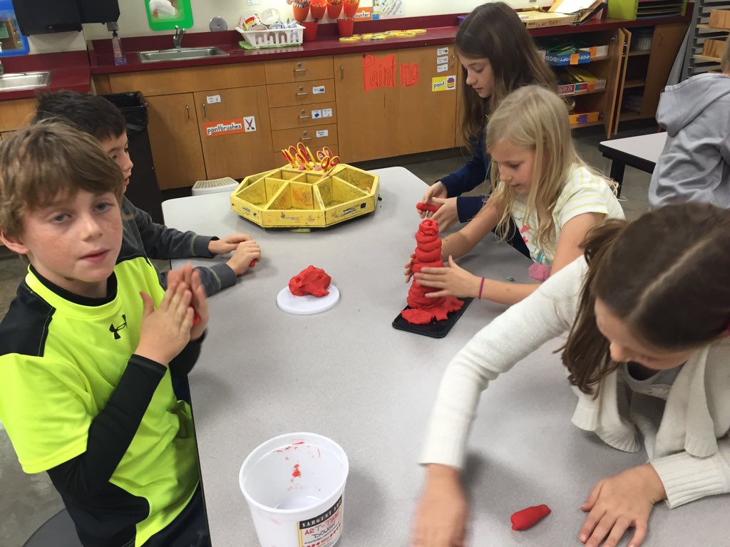 JCSD_WAEart's tweet photo. #3rdgrade competed in the coil pot game by using clay techniques to build the tallest tower. The winner- 11 inches! https://t.co/LHN7MvVFkR