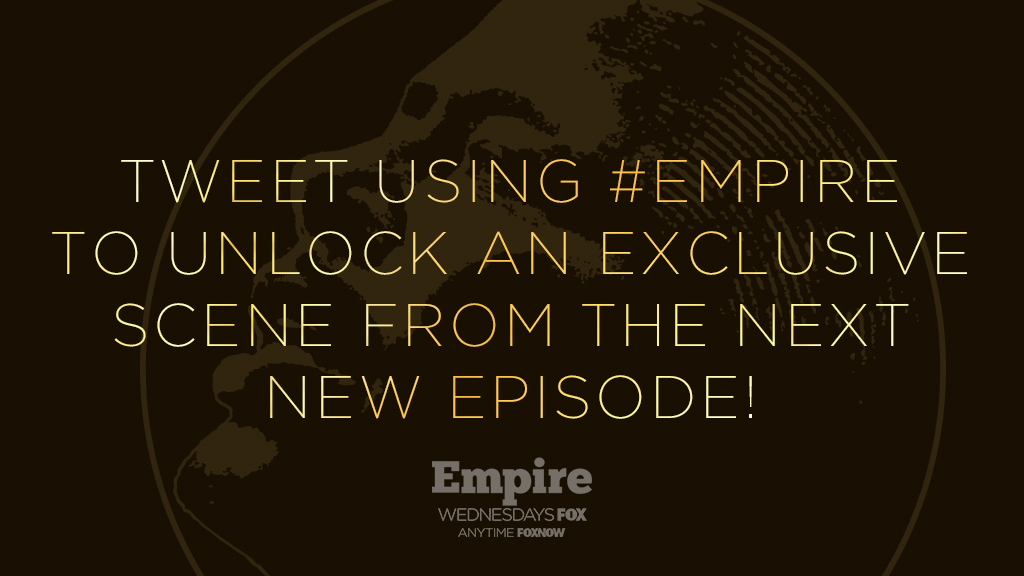 EmpireTVSeries's tweet photo. Having #EmpireWednesday withdrawals? If 10,000 people tweet with #Empire we will unlock an exclusive scene! GO! https://t.co/HXYBZMtaZU