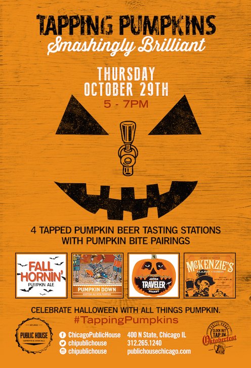 ChiPublicHouse's tweet photo. Don't forget - #TappingPumpkins is TOMORROW NIGHT!!! https://t.co/8HjzOgglaH via @UrbanDaddy https://t.co/Xp6VsoT8Fo