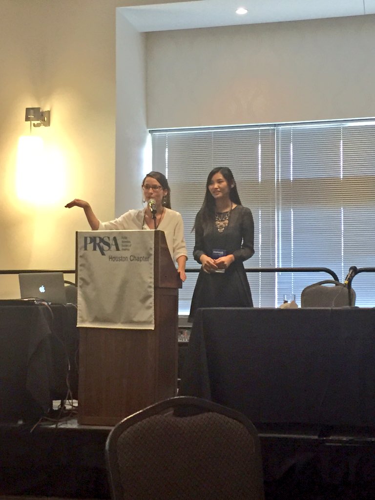 PRSAHouston's tweet photo. Thanks to all of our amazing volunteers and co-chairs, @sarahlouiseba & @annieysong1, for making #DefinePR possible! https://t.co/zV9OgNBeuD
