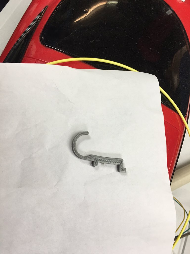 A hook printed by the 3D printer #insys549