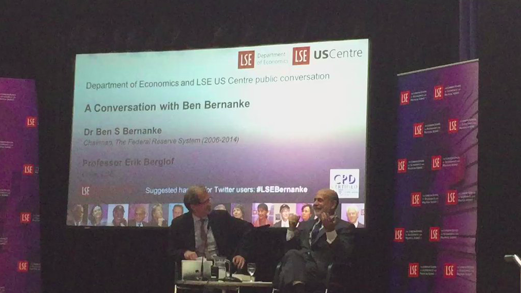 artykong's tweet photo. #LSE lecture by @benbernanke. Int rates close to zero, need congressional leadership to fill that gap #lsebernanke https://t.co/FoluJ1G3et