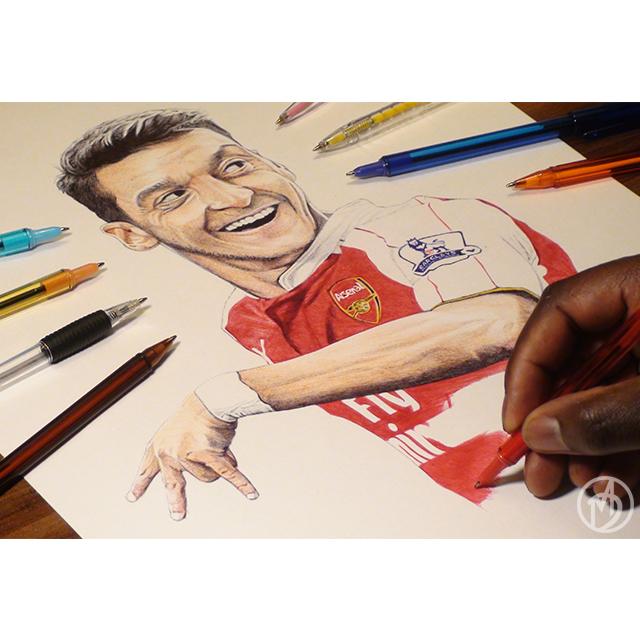 DemooseArt's tweet photo. @MesutOzil1088 doing his signature celebration for @Arsenal #drawmesut #gunners #arsenal #afc https://t.co/lVP7hCxDXT