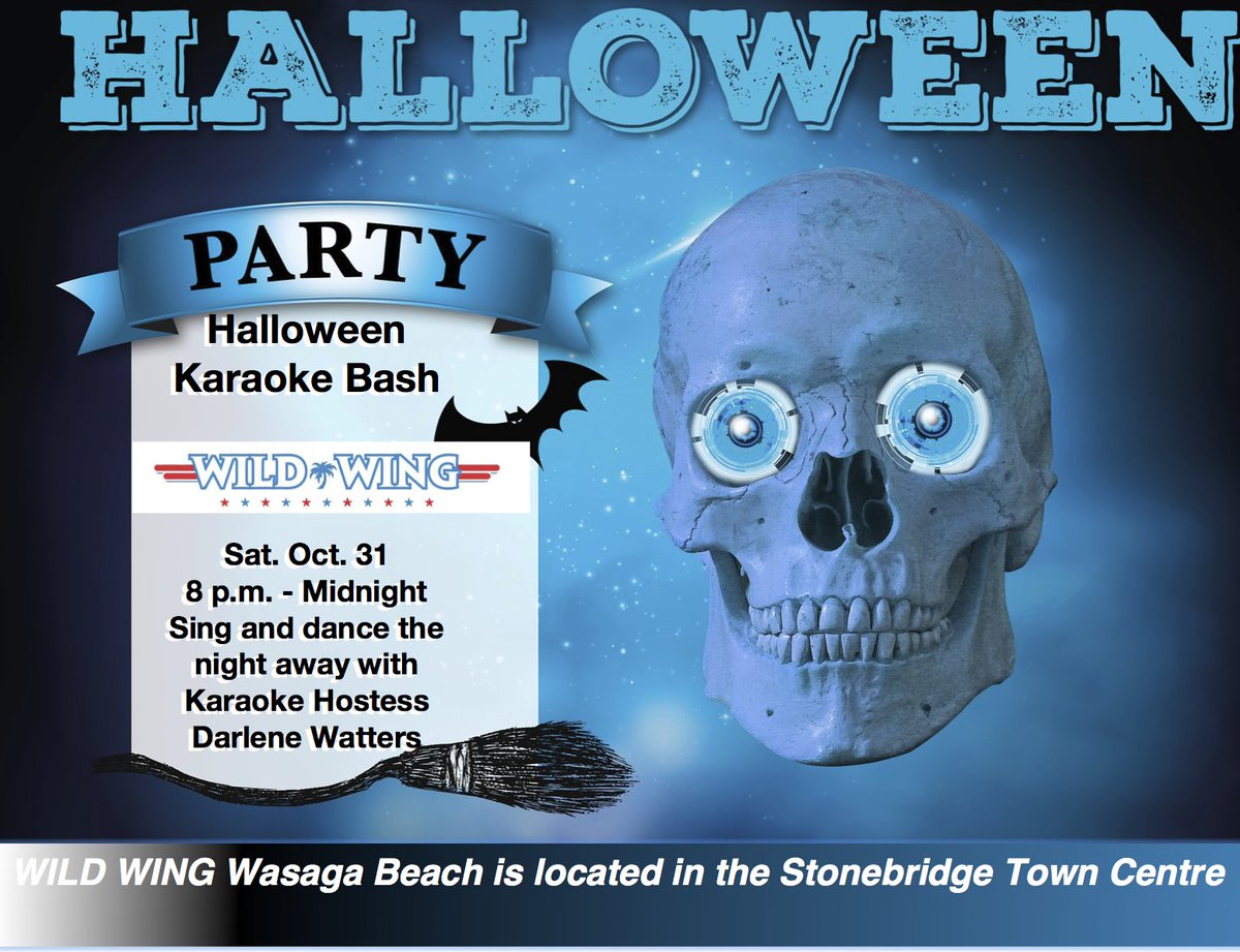 StonebridgeTC's tweet photo. Boo! Halloween at Wild @WildWingWasaga. Karaoke &amp; more: https://t.co/1miUfDnZzn #Halloween https://t.co/yPgD4tYsSy