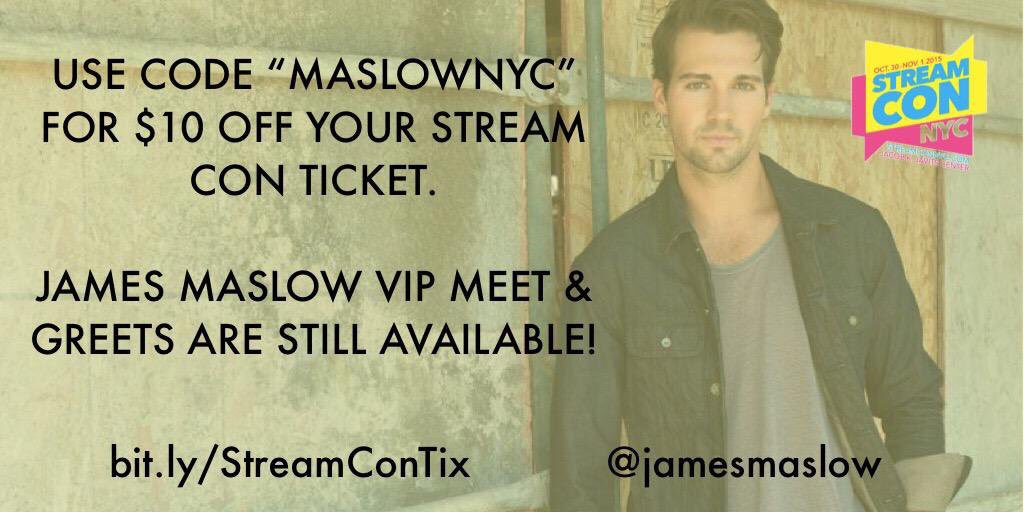 jamesmaslow's tweet photo. Hey @StreamConNYC is coming up! You can still use my promo code "maslownyc" for $10 off https://t.co/nHedWxxBtq https://t.co/RLoKqIBujo