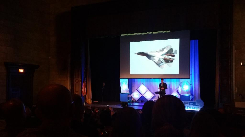 AFRLBizHub's tweet photo. #AFRLInspire speaker and author Dr. Peter Singer says "in fiction one can explore the future" https://t.co/1O2V2qyOm6