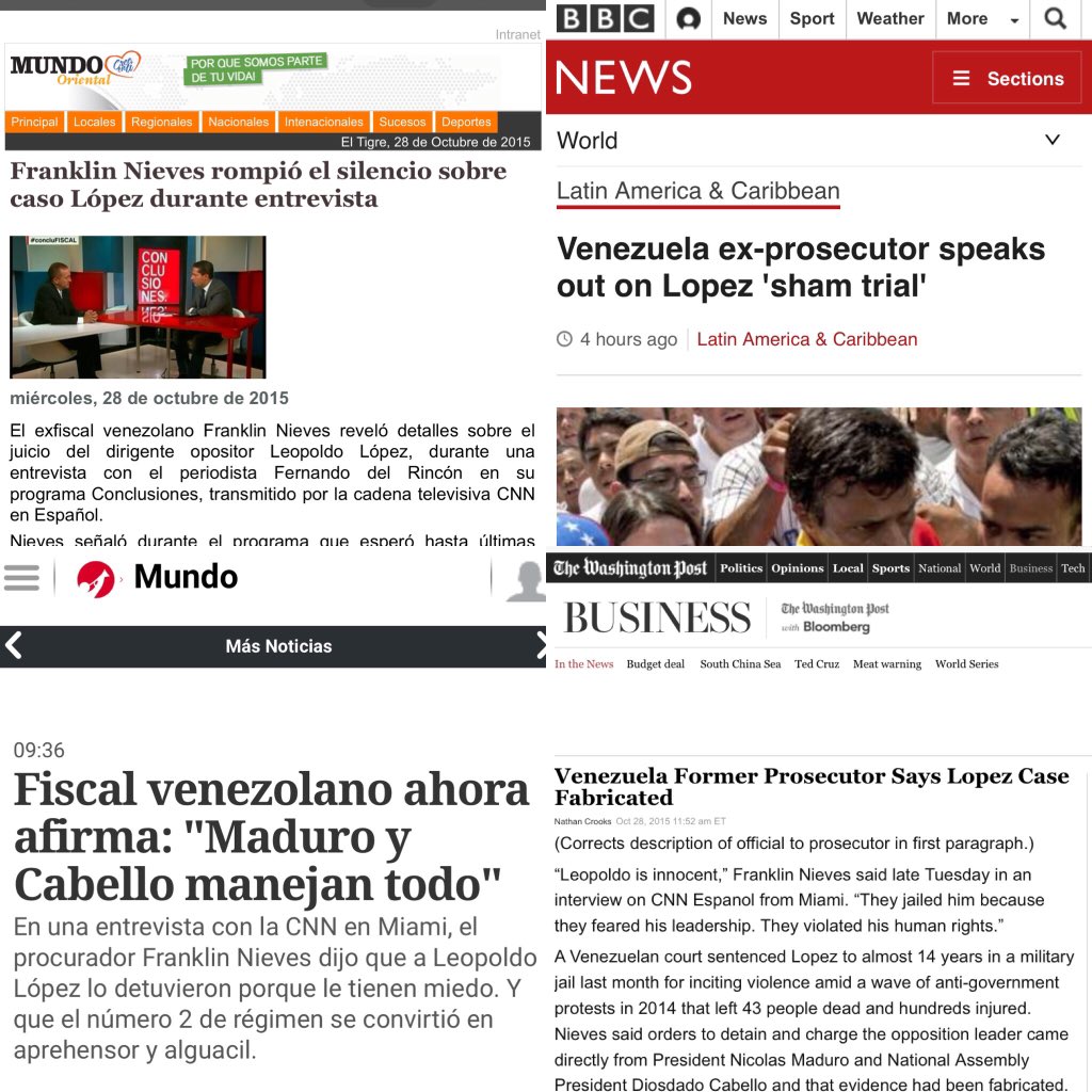 soyfdelrincon's tweet photo. Diarios del mundo reseñan entrevista exfiscal caso @leopoldolopez ¿comunidad internacional y gobiernos,lo haràn? #RT https://t.co/DSWkKmNlT4