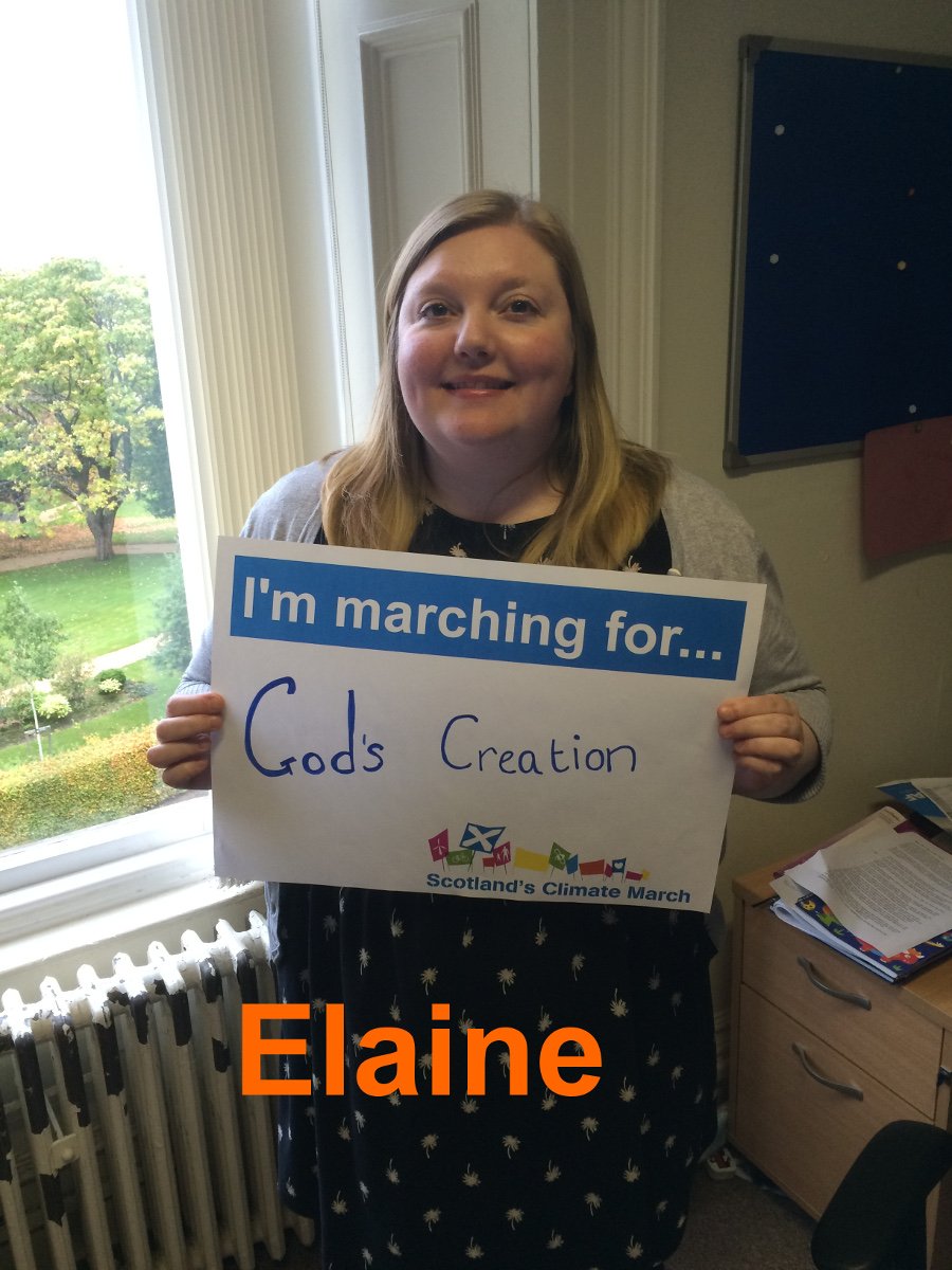 sciaf's tweet photo. Elaine from our outreach team is  marching for God's creation #scotclimatemarch https://t.co/19Pe0hJRr1