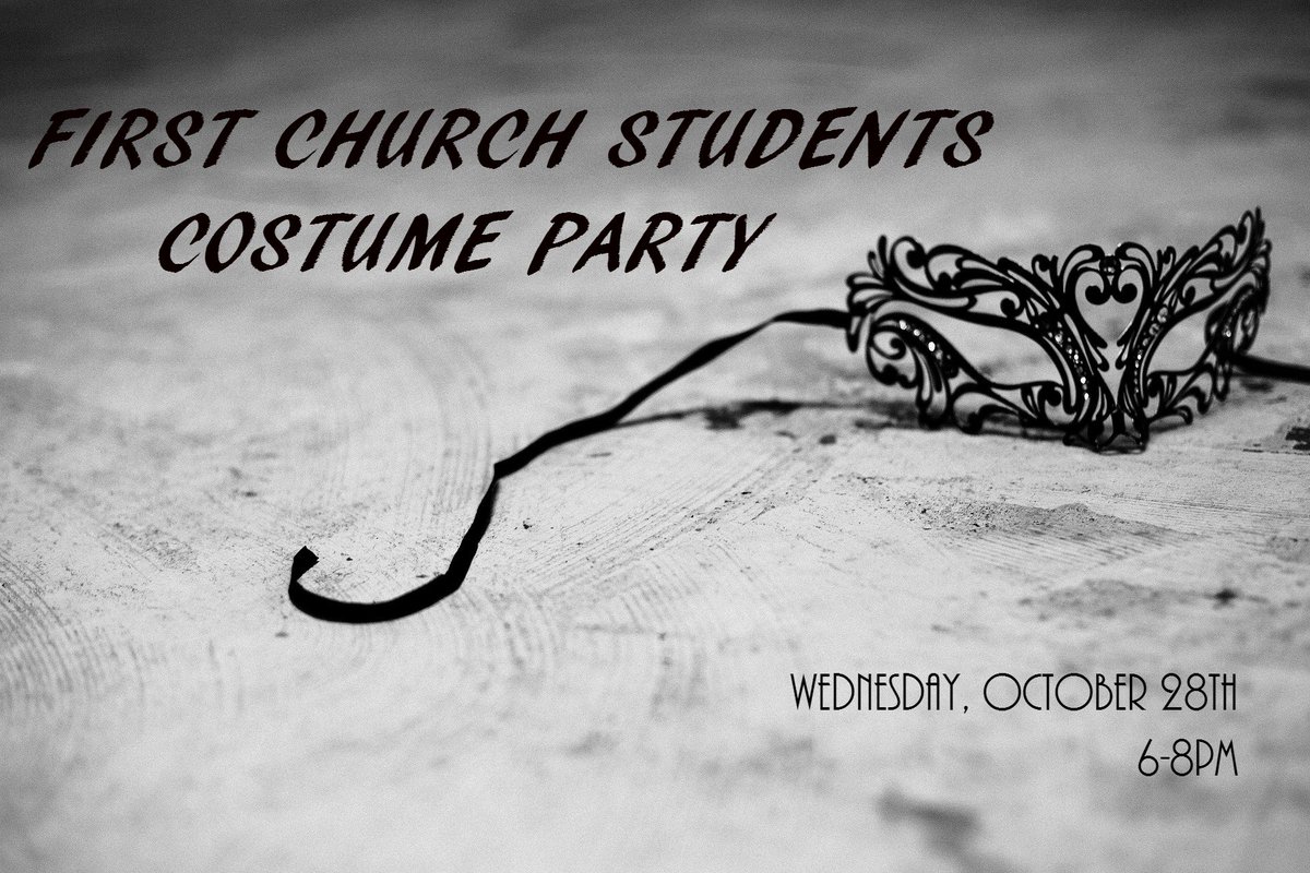FirstChurchStud's tweet photo. Costume party tonight @ the Warehouse, 6-8pm! get ready for fun, games, and getting rid of our "ghosts!" https://t.co/nbujom9KUH