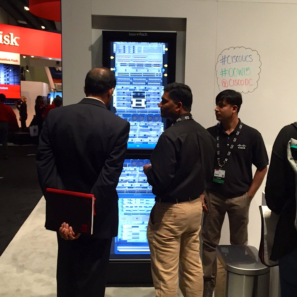 KaonInteractive's tweet photo. Stop by the @CiscoDC booth at #OracleOpenWorld and engage with the Kaon v-Rack! #virtualrack #KaonInteractive #OOW15 https://t.co/dwCM6AhyVl