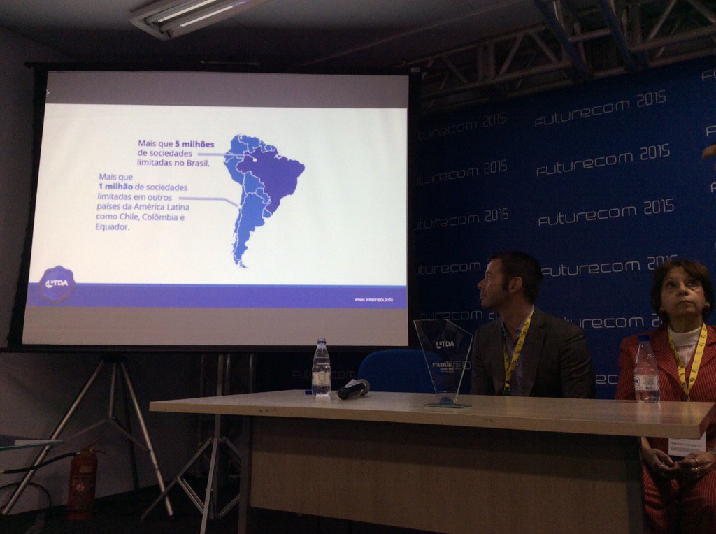 TyNEcuador's tweet photo. #futurecom2015 #brasil empresa de dominios presenta el .ltda como opción para las compañías https://t.co/9WxUQSG0Zv