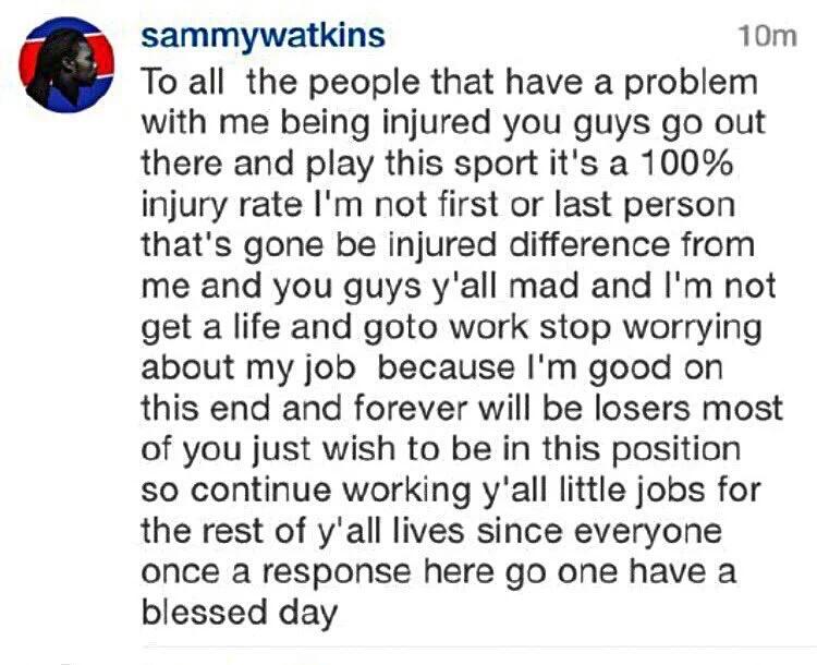 BRUINSPowerPlay's tweet image. @sammywatkins next pass u catch that matters will b career 1st. Third rate player on lastplace team #SuckaBagofDicks