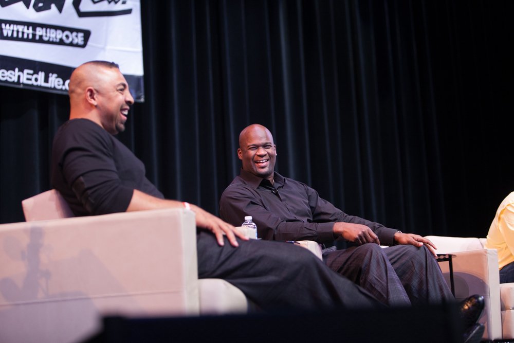 FreshEdLife's tweet photo. PHOTO: @BoScaife80 & @VinceYoung10 sharing a hilarious moment at the #FreshEdExperience in #Austin last week! https://t.co/3A2zTacDAX