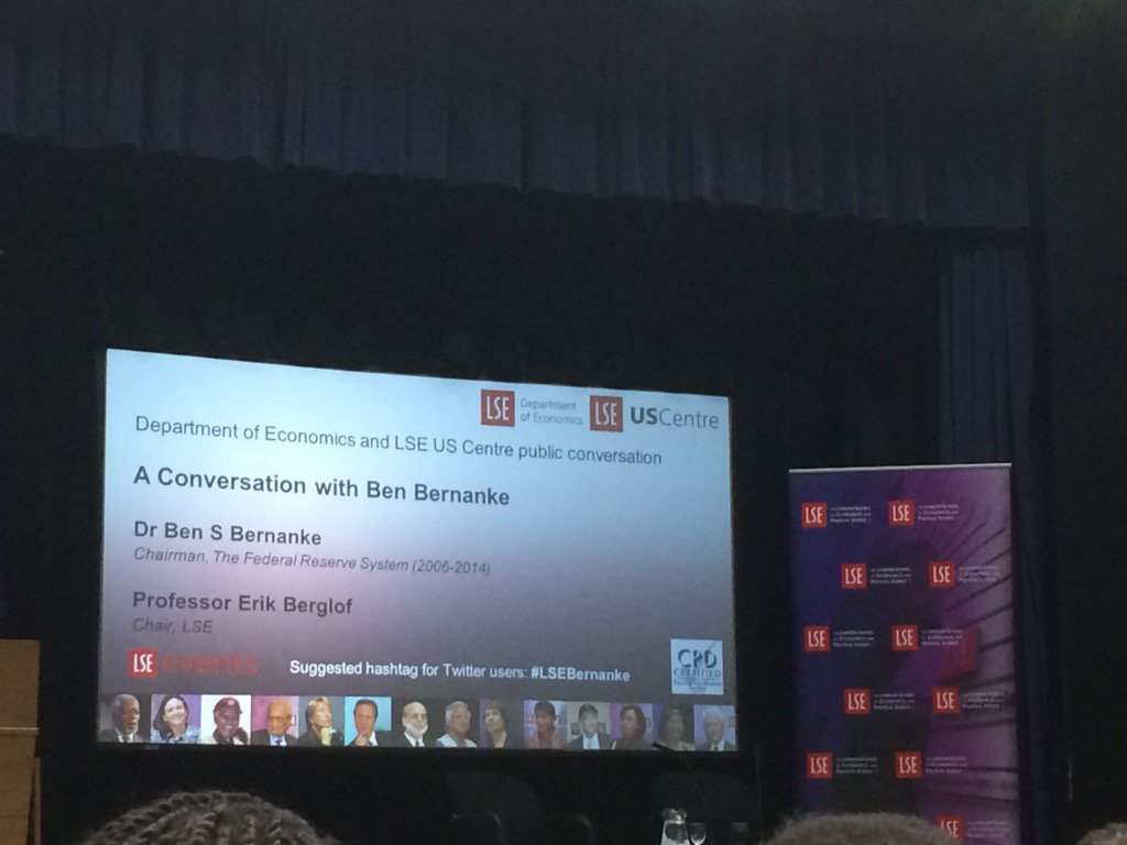 Full house for the Bernanke talk at London School of Economics today. #LSEBernanke https://t.co/hY04Hhbm4K