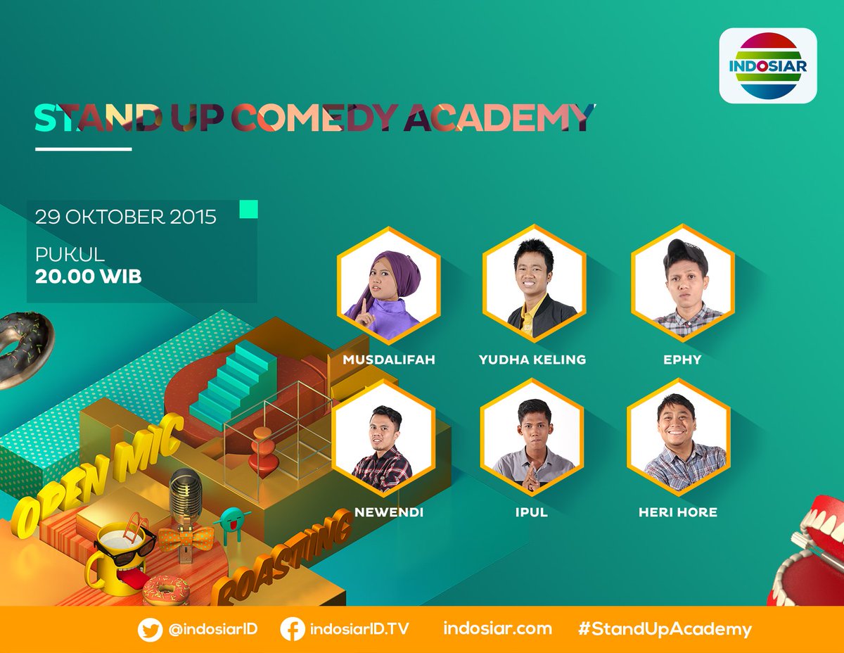 Indosiar's tweet photo. Saksikan #StandUpAcademy malam ini pkl 20.00 WIB https://t.co/01zv4iRoeb