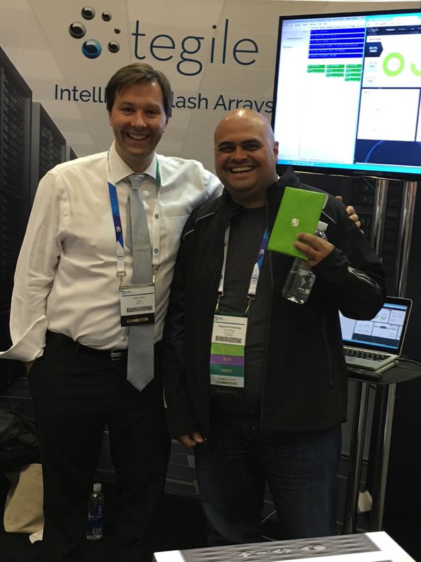 Tegile's tweet image. Great smile @dbaargenis! Thanks for visiting @Tegile at #PassSummit to get your #SQLMVP reward! @eve_vr6 @sqlpass