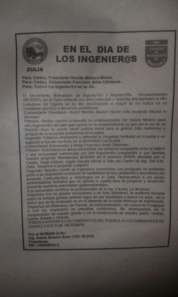 MOBIAR4's tweet photo. Carta Abierta de Mobiar Zulia a los Camaradas @NicolasMaduro @PanchoArias2012 y Colegas. @petrolerosocc https://t.co/RtlSCElOXN