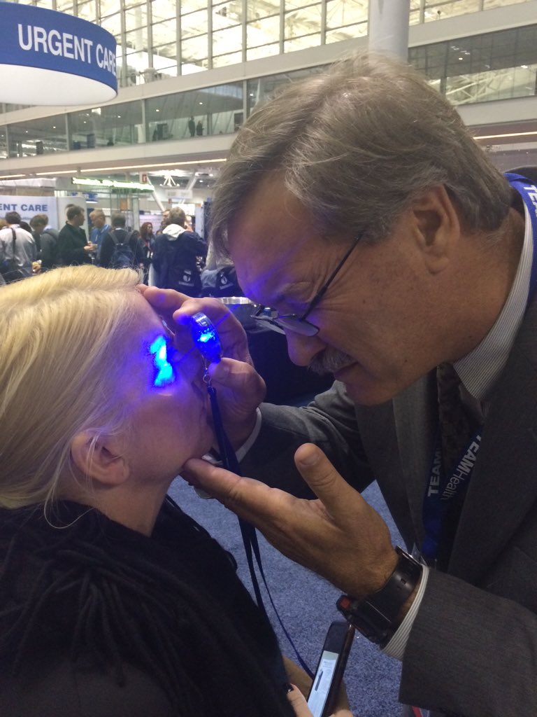 epmonthly's tweet photo. @DocPlaster checks @TheKatieduke for corneal abrasions . . . Abrasion free! #ACEP15 #epmacep15 https://t.co/lIdI5N3SPL