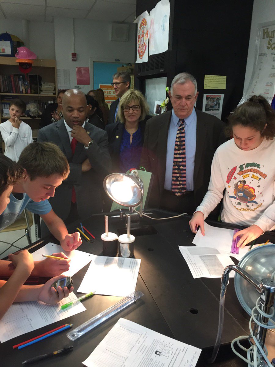 @MichelleSchimel and I sitting in on an 8th grade earth science class.