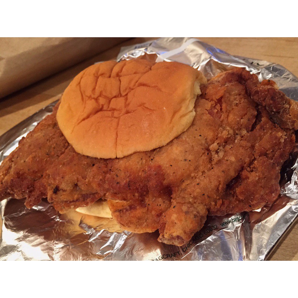 spicy chicken sandwich at fuku.