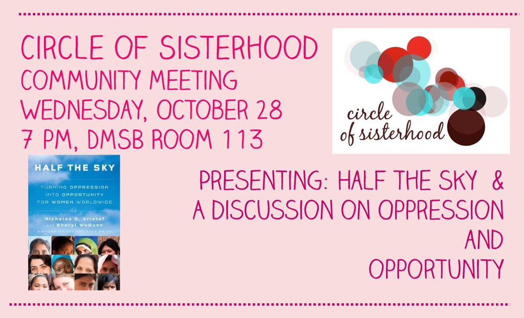 We are so excited to host our first Community Meeting tonight in DMSB 113! Hope to see you there!