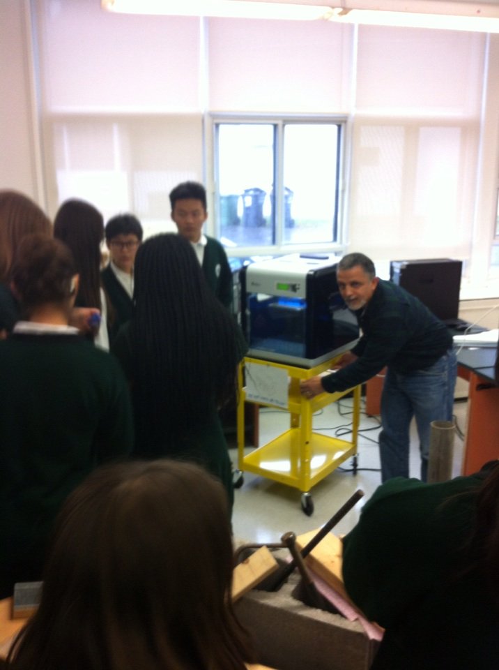 ArdisRoot's tweet photo. Demonstrating our 3d printer to Riverdale high students. https://t.co/zk8ZPDLvBO