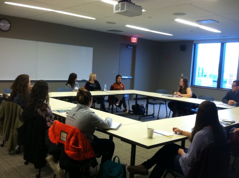 BUPreLaw's tweet photo. THX @ndlawadmissions @SetonHallLaw @FordhamLawNYC for visiting with #BU #prelaw students and breaking down law apps! https://t.co/owJDdx2T0F